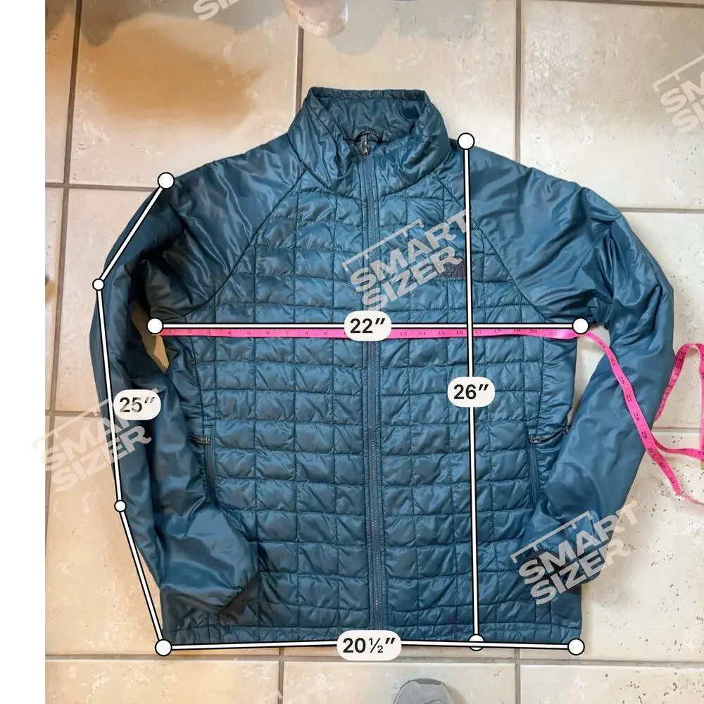 North Face Thermoball Insulated Jacket Mens Medium Teal Blue Full Zip Quilted